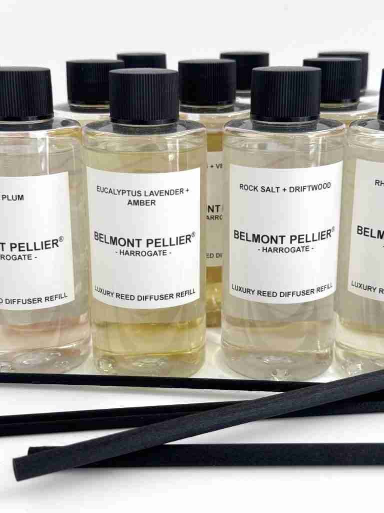 Picture of diffuser refill bottles and fibre reeds